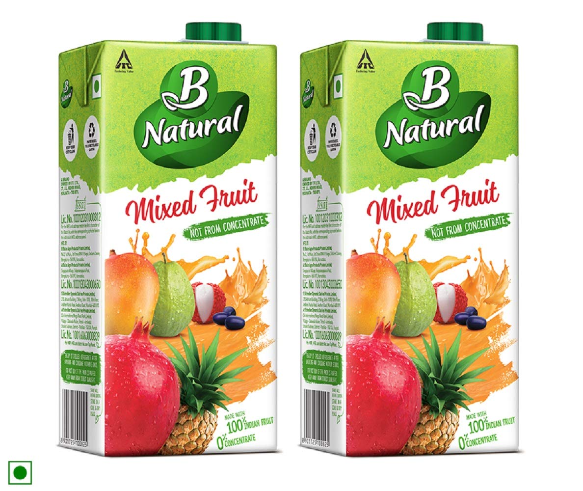 B Natural Mixed Fruit Juice, 1L (Pack of 2) fltlooters.in