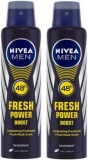 NIVEA MEN Fresh Power Boost Deodorant Spray – For Men  (300 ml, Pack of 2)