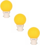 Philips Deco Mini Base B22 0.5-Watt LED Bulb (Pack of 3, Yellow)