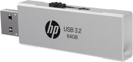 HP 818w 64GB USB 3.2 Flash Drive Silver Metal