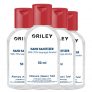 Oriley Waterless Hand Sanitizer 70% Isopropyl Alcohol Based Instant Germ Protection Sanitizing Gel Rinse-free Palm Cleaner Handrub (4 x 50ml)