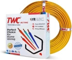 TWC Active Single Core Electrical Wire |Yellow, 90 Meter, 0.75 SQ.MM. |PVC electrical insulated copper wire | Cable for Domestic & Industrial Connection purpose | Flame Resistant |