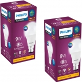 PHILIPS 9W B22 LED Warm White/Yellow Bulb, Pack of 2