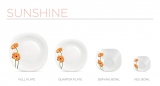 Diva From La Opala Quadra Sunshine Opalware Dinner Set, 23-Pieces, Orange and Green