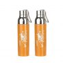 Cello Ferro Plastic Bottle Set, 600ml, Set of 2, Orange