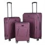 Nasher Miles Budapest Expander Soft + Hard Sided Melange & Polypropylene Luggage Set of 3 Purple Trolley Bags (49, 65 & 75 cm)