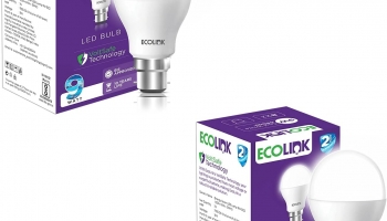 EcoLink 9-Watt Base B22 LED Bulb (Cool White,Pack of 2)