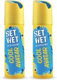 SET WET Deodorant For Men Cool Avatar Refreshing Mint, 150ml (Pack of 2)