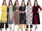 Loot Deal : Pop Mantra Women’s Crepe Straight Kurta Pack Of 6