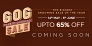 The Biggest Grooming Sale Of The Year – Upto 65% Off   14th May – 5th June