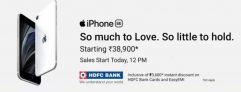 [Live @ 12PM] Apple Iphone SE 2020 from Rs. 41000 (HDFC) or Rs. 42500