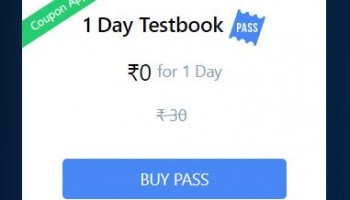 Testbook 1 Day Pass Rs. 0 ,1 Year pass Rs. 365