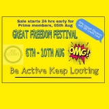 Amazon : Great Freedom Festival (6th – 10th August).